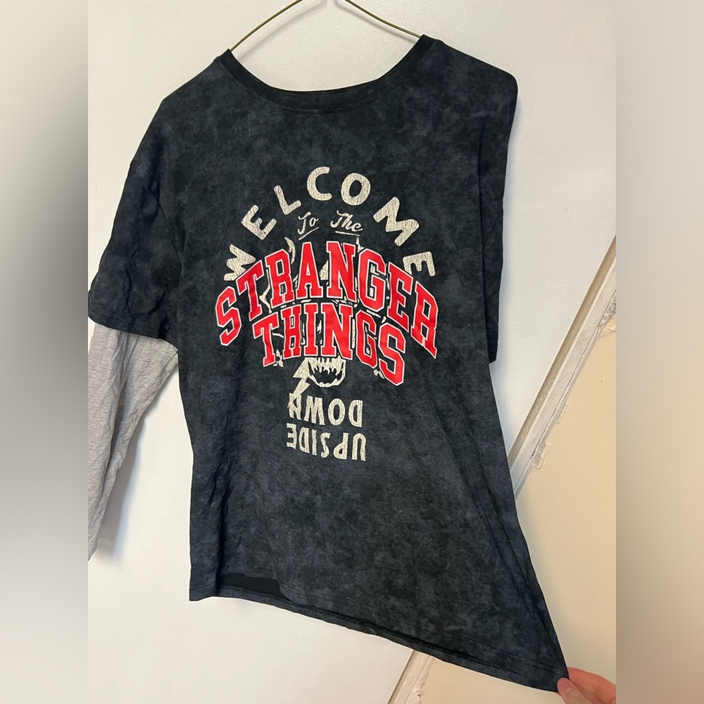 Oversized Stranger Things long sleeve tshirt - Welcome to the Upsidedown